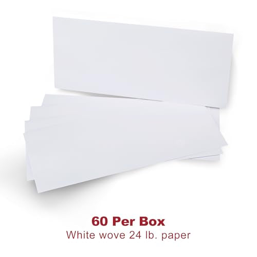 Zzrywuty #10 Business Envelopes 60 Pack Self-Seal Windowless Security 4-1/8 x 9-1/2 Inch White