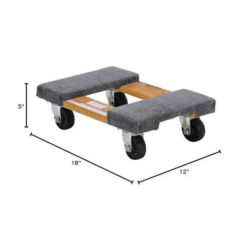 Vestil HDOC-1218-9 Hardwood Carpet End Dolly 18 in. x 12 in. x 5 in. 900 Lb. Capacity