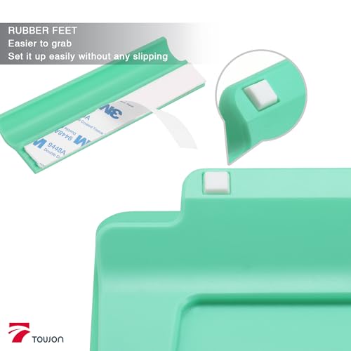 TOWON Mint Mini Desktop Glass Whiteboard - Small Dry-Erase Board with Markers