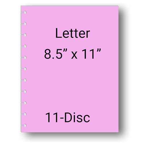 Refillable 11 Disc Discbound Notebook - Letter Size, 75 Sheets, Narrow Ruled PU Leather Vegan PU cover