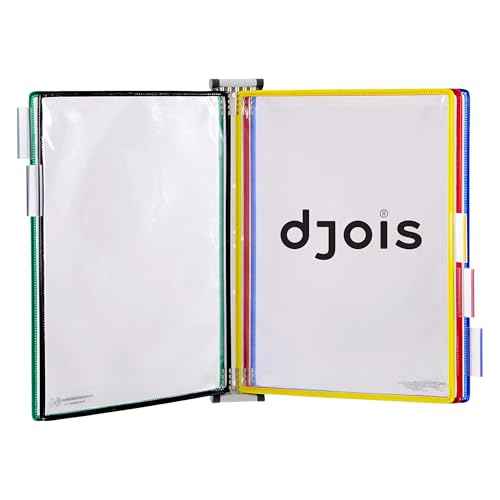 DJOIS by Tarifold - Wall Mount Reference & Display System - Durable Steel Wire Frames- 5 Double-Sided Pockets - 10 Sheet Capacity - Made in France