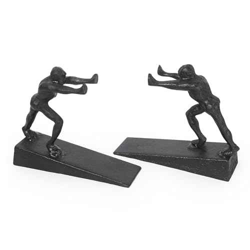 DreamsEden Cast Iron Strong Men Door Stopper, Set of 2 Heavy Duty Windproof Rustic Door Stops Metal Vintage Decorative Men Holding Door Wedge