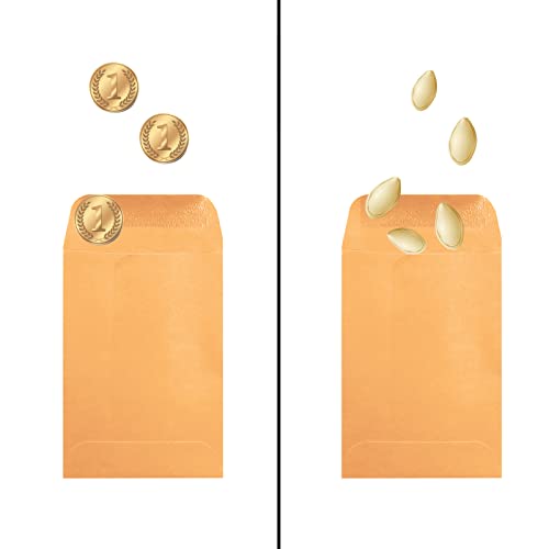 Bonfasvo 500 Pack #3 Brown Coin Envelopes 2.5 x 4.25 Inches Self-Adhesive Kraft Small Part Storage