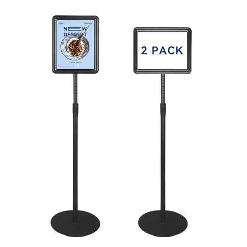 2PACK Sign Stand Holder 8.5¡¿11-Inch Adjustable Floor Standing Poster Stand with Heavy Duty Base for School Church Business Show,Black