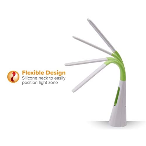 VLED1603LM Desk Lamp with Bladeless Fan, Dimmable, Adjustable Neck, Lime Green