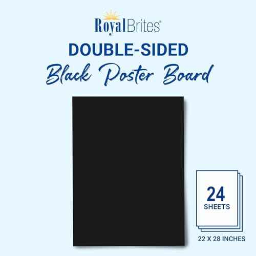 Black Poster Board, Premium 2-Sided 22x28 Poster Board for School Projects, Arts & Crafts, Water & Fade Resistant Posterboard for Signs & Presentations, Large Poster Board 22x28¡±, 24 Count