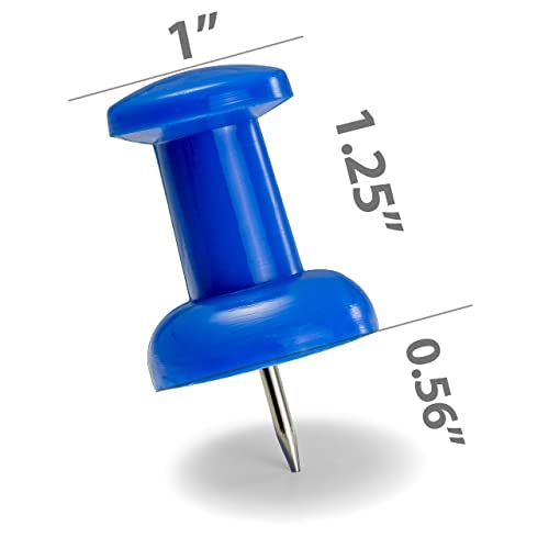 Officemate Giant Push Pins 1.5 in Assorted Colors – 12 Pack