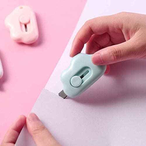 CIEOVO 3 Pcs Cloud Shaped Mini Art Utility Knives Box Cutter Retractable Letter OpenerPortable, Suitable for Cutting Envelopes