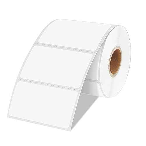 2¡¿3 Inch White Removable Thermal Labels,Waterproof Thermal Label,300 Sheets per Roll with Perforated Lines
