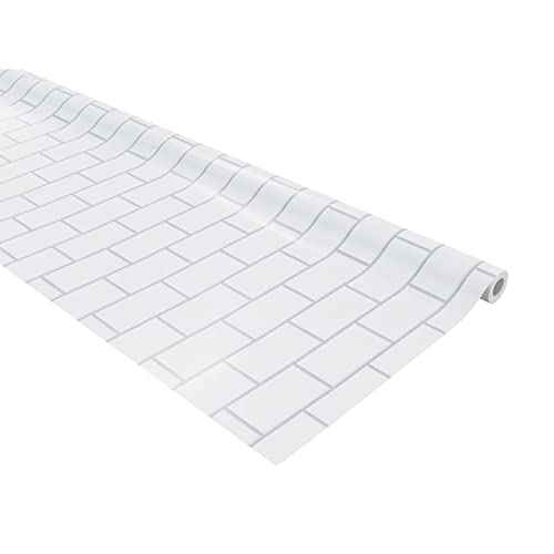 Fadeless Bulletin Board Paper, Fade-Resistant Paper for Classroom Decor, 48¡± x 50¡¯, White Subway Tile, 1 Roll