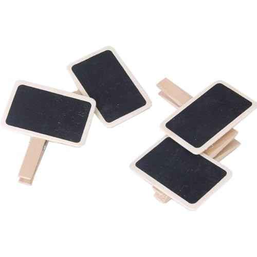 20 Pieces Mini Chalkboard Signs with Clips, Wooden Rectangle Message Boards,with Clip Message Chalk Board Tag Signs Clips Basket Labels Clip for Memo,Note Taking