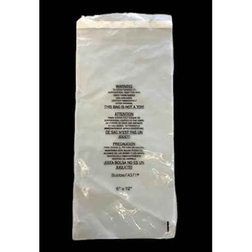 Bubblefast! Brand 6'' x 12'' 1.5 mil Self-Seal Suffocation Warning Bags, Made in the U.S.A., Pack of 100