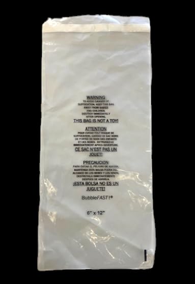 Self-Seal Clear Poly Bags 6x12 Inches, 1.5 Mil, Pack of 100 - US Made