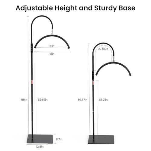 Lash Light, Half Moon Lamp with Tool Tray, LED Moon Light for Eyelash Extensions, Adjustable Color Modes and Flexible Gooseneck, Suitable for Beauty Salons and Beginner DIY (Black)