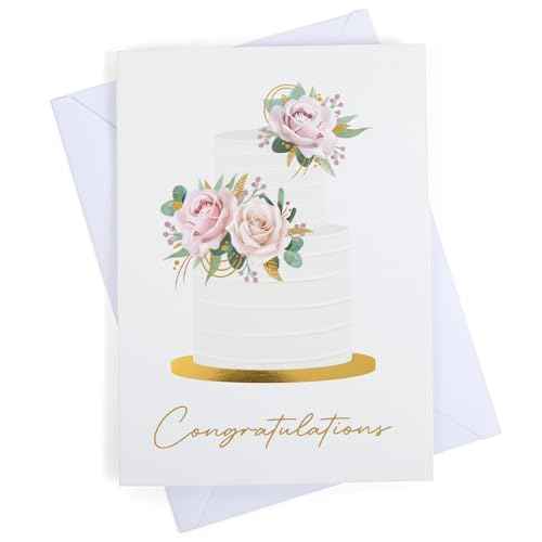 Wedding Card, Gold Foil Wedding Cards for Bride and Groom