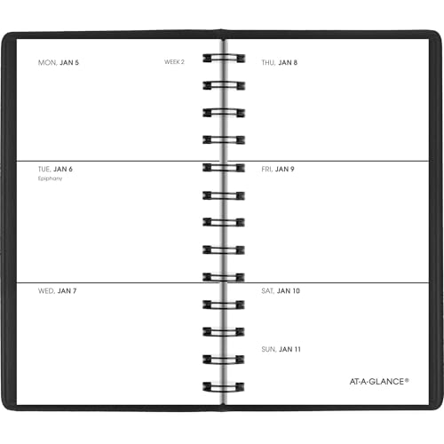 AT-A-GLANCE 2026 Planner, Weekly, 2-1/2" x 4-1/2", Pocket Size, Black (700350526)