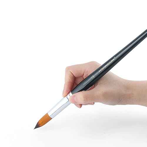 Transon 11pcs Round Paint Brush Basic Set for Watercolor, Acrylic, Gouache, Ink, and Tempera Painting