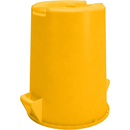 SPARTA Bronco 20 Gallon Trash Can, Thick Polyethylene Bin, NSF Certified Waste Container with Top Handles, Bottom Handholds, Reinforced Base and Stackable, LLDPE, 20 Gallon, Yellow