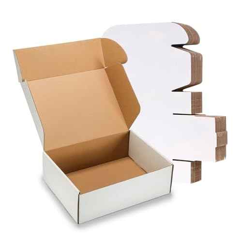 12x9x4 inches Shipping Boxes 20 Pack,TUKYLIL White Corrugated Cardboard Box,Mailer carton for Packaging Small Business,Gifts,Craft,Jewelry,daily supplies