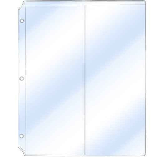 StoreSMART - Rack Cards/Envelopes Binder Page for 3-Ring Binders - Two 4 ¼" x 11" Pockets - Clear Vinyl Plastic - 25 Pack - RMC830-25