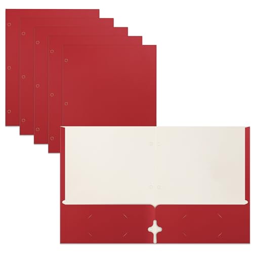 Better Office Products Red Two Pocket Portfolio Folders – Letter Size, 50-Pack