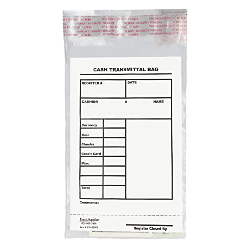 BankSupplies 6 x 9 inch Tamper-Evident Cash Transmittal Bags (Case of 100)