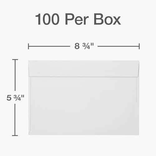 Columbian A9 Envelopes with Self Seal Closure, 5-3/4 x 8-3/4 Inches, 24 lb. White, For Greeting Cards, Photos, and Invitations, 100 per Box (1009562)
