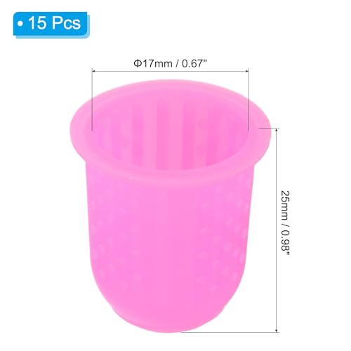 PATIKIL Medium Pink Silicone Finger Tips - Reusable Finger Protectors for Sewing, Writing, Crafts, & Office Use
