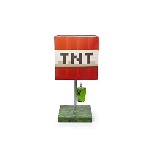 Minecraft TNT Block 14-Inch Desk Lamp with 3D Creeper Puller | LED Lamp