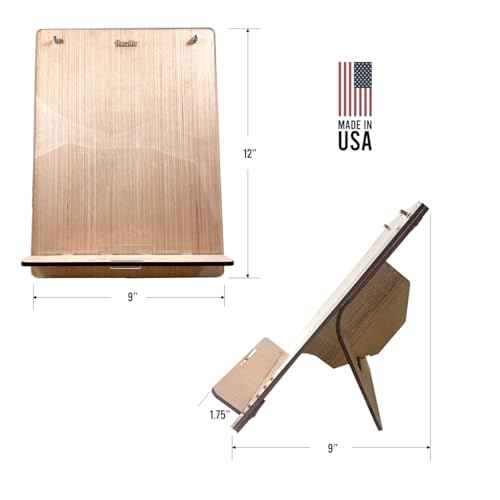 Wood and Acrylic Easel Style Dry Erase Board and Book/Tablet Holder for Home and Office | Portable Whiteboard for Students and Teachers | Marker and Eraser Included (Baltic Birch)