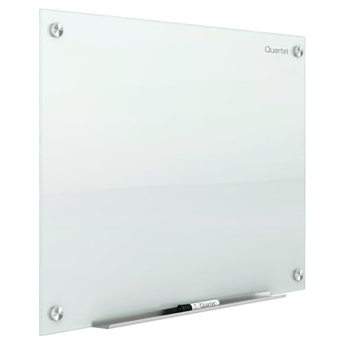 Quartet Magnetic Glass Dry Erase Whiteboard 48x36 Inches Frameless White Surface