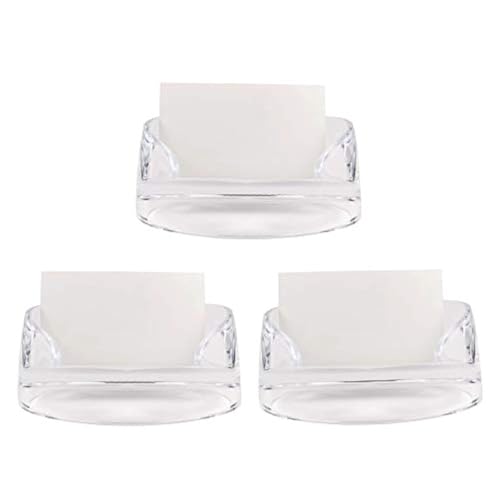 Acrylic Card Holder, 3 Pack of Business Card Holder | Office Supplies, Desk Accessories | Brighten Up Your Table- Clear, 3 Pack