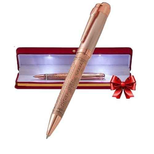 S&R Somit Fancy Pen with Gift Box - Luxury Pen for Women ? Valuable Business, Office, Executive Gift for Family & Friends ? Special Engraving & Led Decorative Box (GOLDEN ROSE)