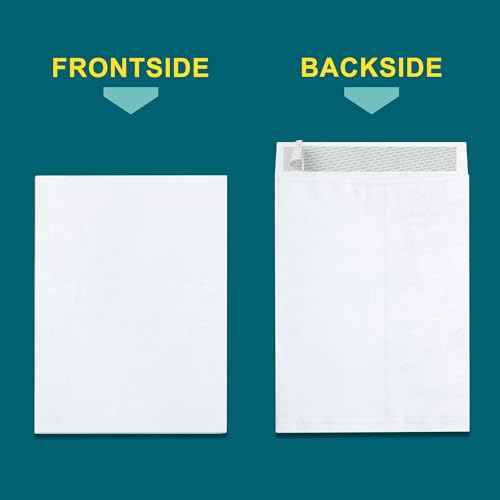Tyvek Envelopes ? 9x12 Mailer Tear Resistant Envelopes Tyvek¢ç Construction & Easy Self Seal Closure ?Bright White ? Bulk Pack of 50 ? 9 x 12 Inch