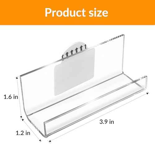 Kalami 6 Pack Vinyl Record Holder Wall Mount No Drill, Self Adhesive Acrylic Record Shelf Display Racks for LP Album Covers CD Book Pictures
