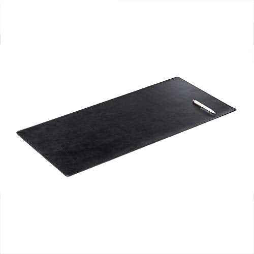 DACASSO Bonded Leather No Core Rollable Desk Mat/Pad - Luxury Leather Desk Blotter for Writing - Executive Desk Surface Protector - (Black, 32¡± x 15¡±)