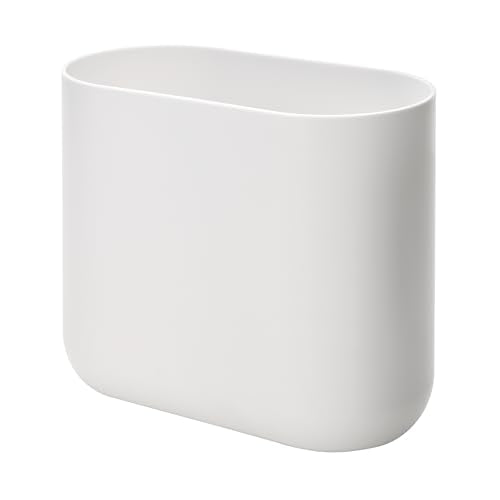 iDesign Small White Slim Plastic Bathroom Trash Can - Pack of 1
