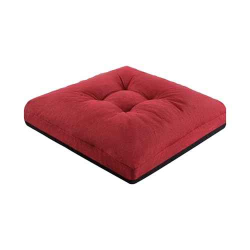 Recliner Cushions, 20x20x5 Inch Double Layer Design Chair Cushion, Soft Tufted Thickened Seat Cushions for Elderly, Wine Red