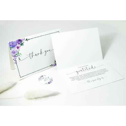 Funeral Thank You Cards with Envelopes Message Inside 4¡¿6 Inches 48 Pack, Sympathy Thank You Cards for Funeral Bereavement