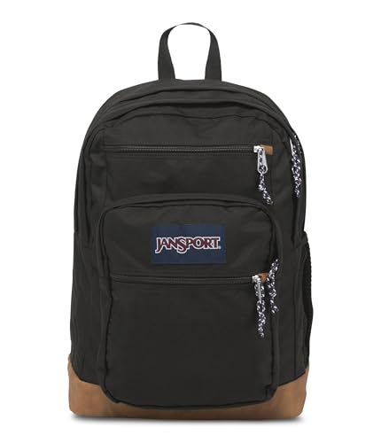 JanSport Black Backpack with 15-Inch Laptop Sleeve, Large Computer Rucksack, 2 Compartments, Ergonomic Straps - One Size