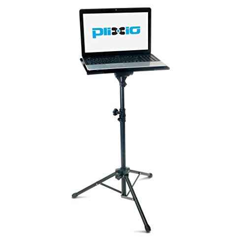 Plixio Adjustable Laptop Projector Stand - Portable Podium Tripod Mount, DJ Mixer Desk Computer Stand Tray and Holder (27" to 48")
