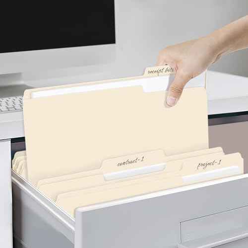 SUNEE File Folders, 30 Pack Manilla Folders 8.5 x 11, 1/3 Cut Tab for Easy Labeling and Organization, Durable Standard Paper for Home, Office, School Filing