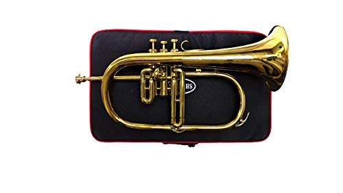 FLUGEL HORN BRASS FINISH BB PITCH W HARDCASE MP BRASS FLUGLEHORN.