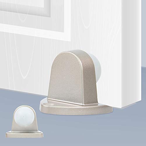 Floor Door Stopper with Rubber pad 2pack, Circle Shaped Door Stopper, Protecting Wall (2.7inch x 15pack, Satin Nickel)