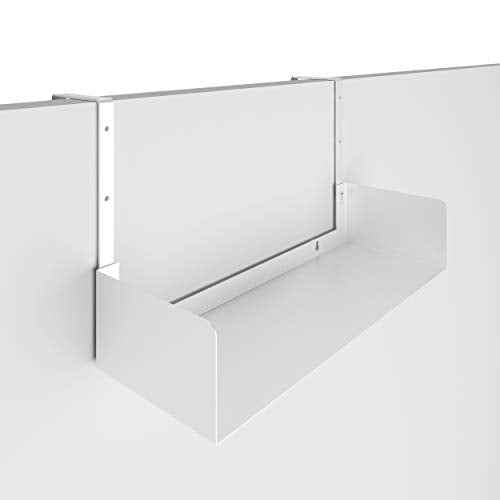 Wallniture Bali Cubicle Organizer, Metal Bookshelf with Buro Hanger Cubicle Hooks, White