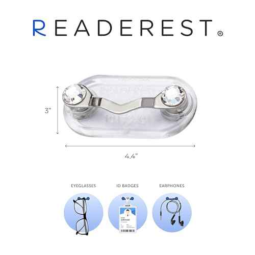 Readerest Magnetic Glasses Holder (3 Pack), Magnet Clip for Readers, Sunglasses & Work Badges for Men & Women, USA Made