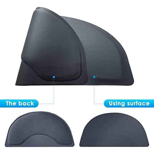 Barber Shop Salon Floor Chair Mat - Black Semi Circle Hair Stylist Station Anti Fatigue Mats - 3x4 - 1/2" Thick