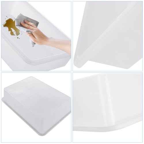RHBLME 12 Pack White Plastic Trays for Kids Arts and Crafts, Flat Storage Tray Organizer Bin Letter Size Paper Trays for Classroom, Stackable Paper Tray for School Office Organization