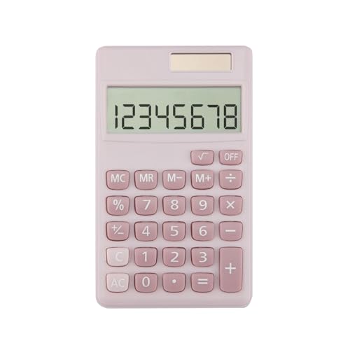Pink Solar Calculator Small 8-Digit Basic Office & School Supplies