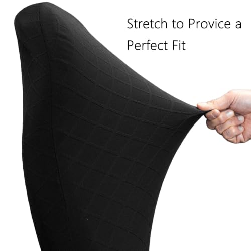 Melaluxe Stretch Jacquard Office Chair Cover - Black, Removable Washable Slipcover for 15-21 in Seat, 1.3-2.5 in Thick
